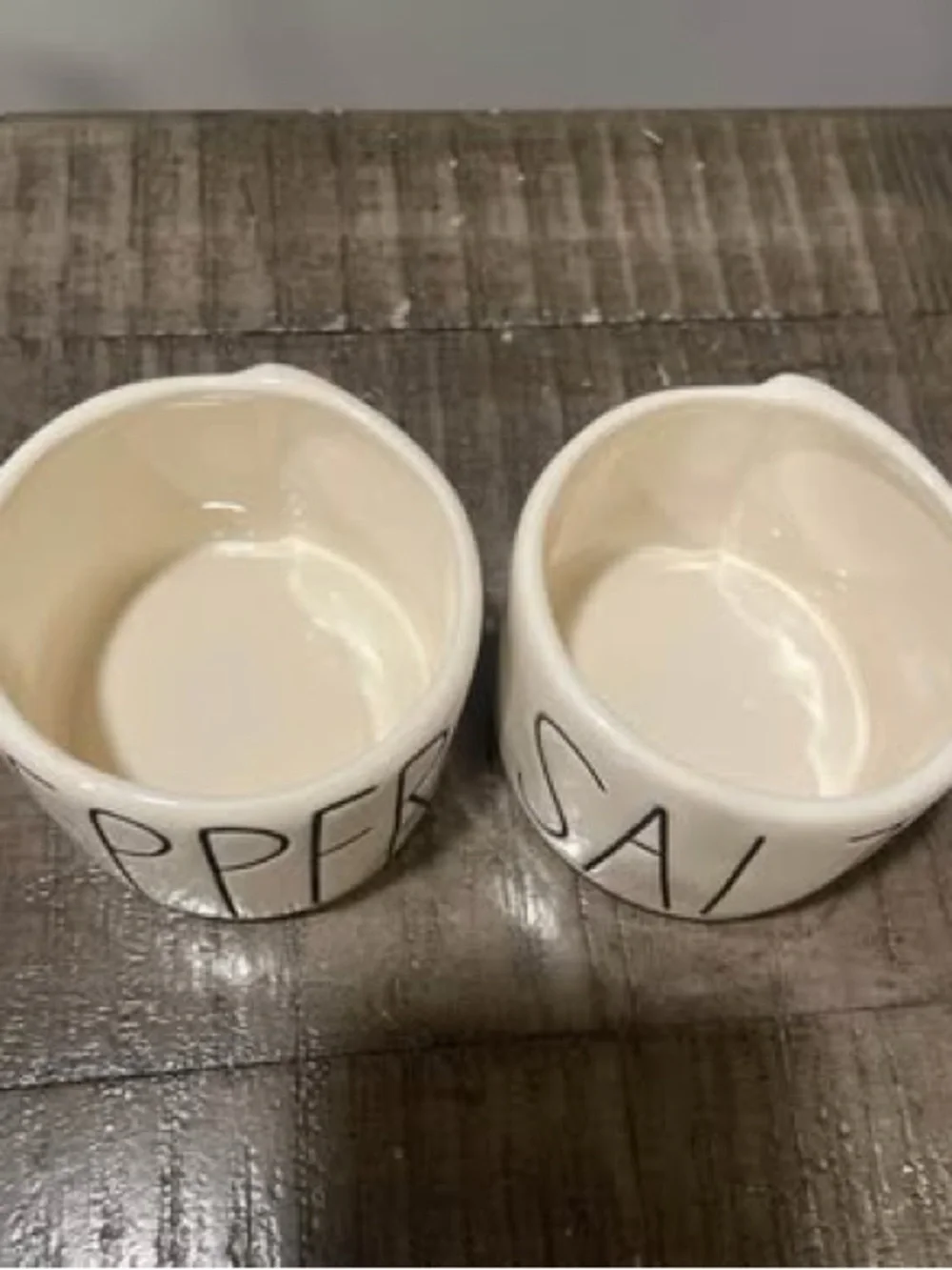 Rae Dunn OG Salt & Pepper Cellars. Original Tall Black Lettering